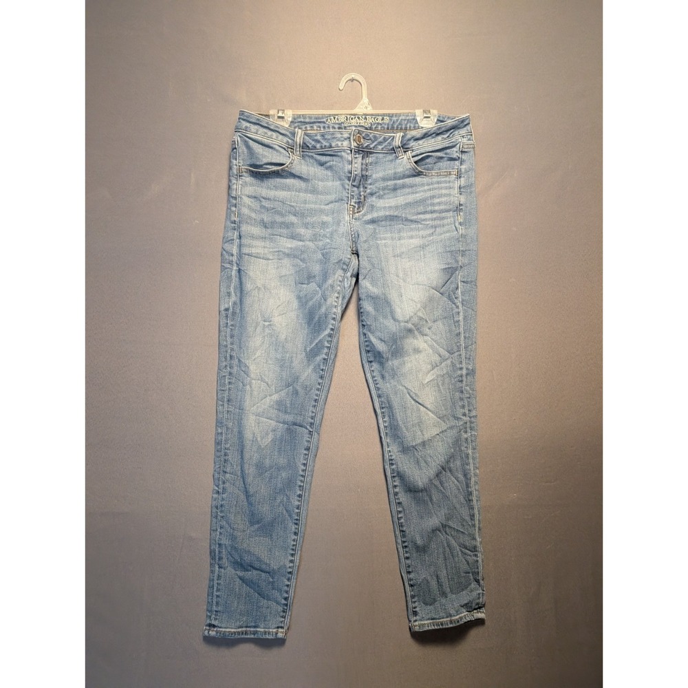 American Eagle Outfitters Super Stretch Jeans Womens 14S Blue Denim Skinny Leg